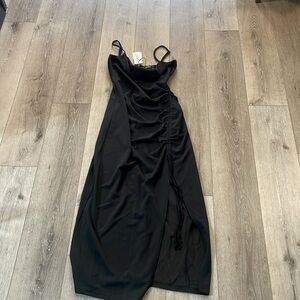 Cider black midi tie dress